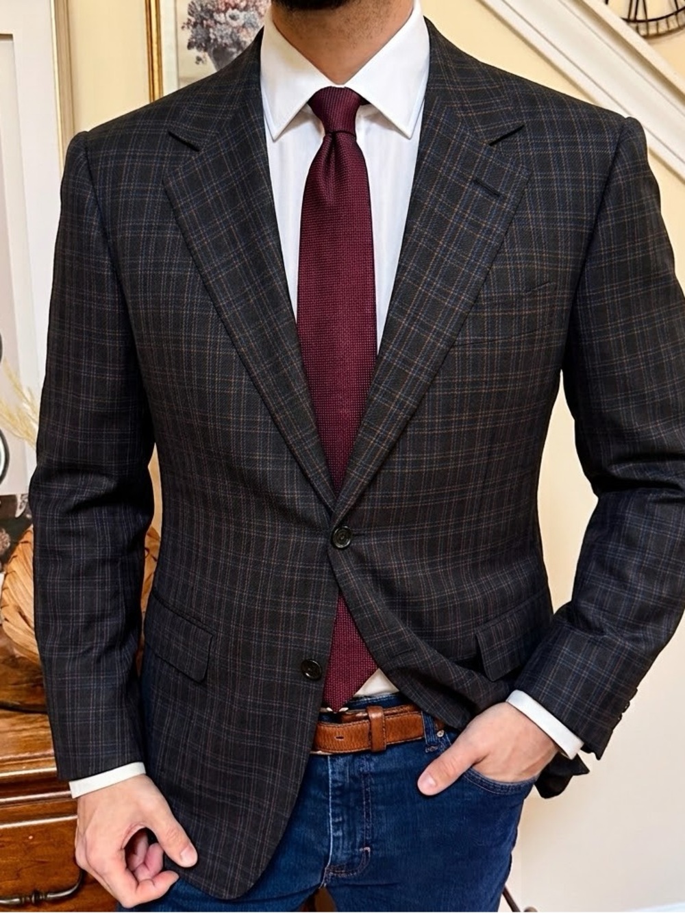 Brioni Nomentano Grid Plaid Blazer - Mohair & Silk - $4595 | 42L
